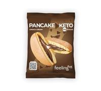 FEELING OK PANCAKE KETO da 50 Gr CHOCO CREAM - Pancake Chetogenico Ripieno Crema di Cioccolato e con solo 4,00 Gr di Carbo e solo 0,40 Gr di Zuccheri (Box da 10 Pezzi da 50 Gr)