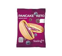 FEELING OK PANCAKE KETO da 50 Gr CREMA FRUTTI di BOSCO - Pancake Chetogenico con solo 4,00 Gr di Carbo e solo 0,40 Gr di Zuccheri, Ripieno Crema Frutti di Bosco (Box da 10 Pezzi da 50 Gr)