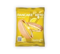 FEELING OK PANCAKE KETO da 50 Gr LEMON CREAM CREAM - Pancake Chetogenico Ripieno Crema di Limone con solo 4,00 Gr di Carbo e solo 0,40 Gr di Zuccheri (Box da 10 Pezzi da 50 Gr)