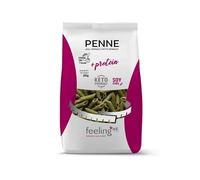 FEELING OK PENNE AGLI SPINACI da 250 Gr - Pasta a Basso contenuto di Carbo 6.00 Gr e Zuccheri 0.2 Gr per chi non vuole rinunciare alla Dieta Keto, ma fedele alla tradizione (Box da 5 Pezzi da 250 Gr)