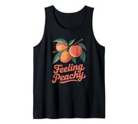 Feeling Peachy Funny Fruit Summer Retro Vibes Tee Canotta