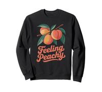 Feeling Peachy Funny Fruit Summer Retro Vibes Tee Felpa