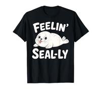 Feeling Seally Cute Harp Seal Pump Punk Dad Barzelletta Maglietta