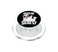 Feeling Seally Cute Harp Seal Pump Punk Dad Barzelletta PopSockets PopGrip per MagSafe