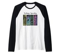 Feeling Spooky Ghost Cat Witch Pumpkin Maglia con Maniche Raglan