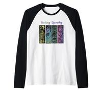 Feeling Spooky Ghost Cat Witch Pumpkin Maglia con Maniche Raglan