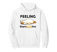 Feeling Unproductive Funny Lazy Duck Meme Morning Coworker Felpa con Cappuccio