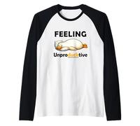 Feeling Unproductive Funny Lazy Duck Meme Morning Coworker Maglia con Maniche Raglan