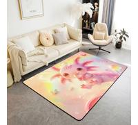 feelingyou Axolotl - Tappeto per soggiorno, 150 x 200 cm, sognante bolla cielo, camera da letto, per ragazzi e ragazze, oceaniche, salamandra, rosa, arancione, gradiente, decorazione per la casa