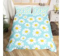 feelingyou Bella Daisy Bambini Piumone Misura M Carino Fiori Floreale Consolazione Copertura Per Ragazzi Ragazzi Ragazze Boho Blu Giallo Biancheria Da Letto (1 Federa)