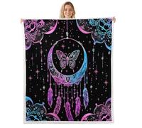 feelingyou Catturatore dei sogni gettare coperta, dimensioni boho luna farfalla letto gettare per ragazzi Boemia stellata galassia decorazione per la casa per divano