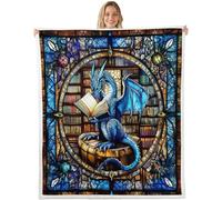 feelingyou Drago occidentale gettare coperta, gettare dimensione libro di stampa blu letto gettare geometrico patchwork astratto decorazione per la casa per divano