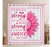 feelingyou Get Well Soon - Tenda per camera da letto, motivo: girasole, per soggiorno, per la consapevolezza del cancro, decorazione per la casa, colore: bianco e rosa scuro, set di 2 pannelli, 168 x