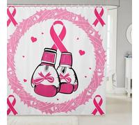 feelingyou Get Well Tenda da doccia per bancarelle, vasche da bagno, consapevolezza del cancro al seno, set di tende da doccia per il bagno, regalo per sopravvissuti al cancro, tende da bagno rosa
