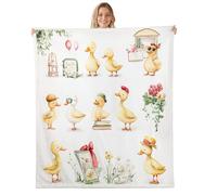 feelingyou Graziosa coperta in pile di flanella, stile rustico, stile rustico, per ragazzi e ragazze, per tutte le stagioni, adorabili animali per piante, decorazione per la stanza, 76 x 101 cm