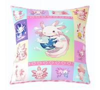 feelingyou Graziosa federa Axolotl, 45 x 45 cm, set da 1 cuscino per bambini e ragazzi Kawaii, oceano, anima