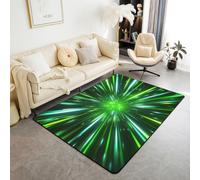 feelingyou Linee al neon verdi per soggiorno, 150 x 200 cm, linee astratte di luce al neon, per camera da letto, per ragazzi e ragazze, linea geometrica, galassia spaziale, decorazione per la casa