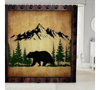 feelingyou Orsi Tenda da doccia M Dimensione Occidentale Selvatica Tenda da bagno per bambini Rustico Cottage Paese Accessori da bagno con gancio