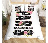 feelingyou Parigi Eiffel - Copripiumino con torre Eiffel, misura S, motivo floreale, per bambini, ragazzi, ragazze, romantico, alla moda, per la città, per la camera da letto, 2 pezzi