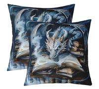 feelingyou Set di federe per cuscino da 2,40 x 40 cm, motivo: libri magici della metà del secolo, per adolescenti, misterioso animale occidentale
