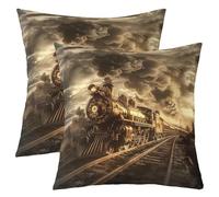 feelingyou Set di federe per cuscino da 2,50 x 50 cm, per veicoli stradali, colore marrone, vintage, 3D, per divano