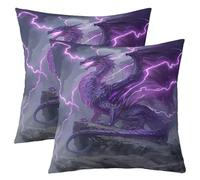 feelingyou Set di federe per cuscino da 2,55 x 55 cm, motivo retrò con flash, motivo montagna, per adulti, viola e magico, con stampa