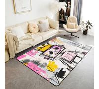 feelingyou Simple Line Robot Tappeto da soggiorno 150 x 200 cm Abstract Simple Line Robot Pattern Camera da Letto Tappeto per Ragazzi Ragazzi Ragazze Cartoon Intelligent Machine Graffiti Tappetino