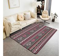 feelingyou Tappeto a forma di cuore, per soggiorno, 150 x 200 cm, tema dell'amore, romantico, camera da letto, per ragazzi e ragazze, motivo a righe, marrone, grigio, decorazione per la casa