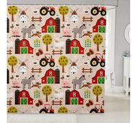 feelingyou Tenda da doccia con animali della fattoria, tende da bagno decorative per auto, stile rustico, decorazione per la casa e il bagno, tessuto in poliestere impermeabile 183 x 213 cm