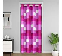 feelingyou Tenda per porta a griglia rosa 132x203cm moda geometrica patchwork plaid tende per ragazzi ragazze astratto semplice gioco tende per la separazione dello spazio