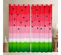 feelingyou Tenda per soggiorno a tema estivo con anguria ombre, tende per camera da letto per bambini e ragazzi, divertente decorazione astratta con anguria, decorazione per finestre, 168 x 183 cm, 2