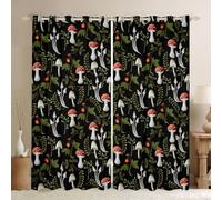 feelingyou Tende per finestre a forma di fungo trippy, bloccano il 30% -50% della luce, tende decorative per la casa per soggiorno, tende per finestre in stile casale, 117 x 182 cm (larghezza x