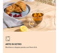 Feelino Bicchiere | 350 ml | A doppia parete | Vetro borosilicato di alta qualità | Pezzo unico