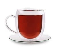 Feelino - Bicchieri termici a doppia parete “Jumbo”, da 400 ml, effetto ondulato, per mantenere a lungo il caldo o il freddo, per cappuccino e latte macchiato, Vetro, 3.Set - 6x 400ml