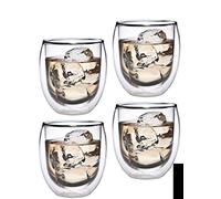 Feelino Set da 4 Tazze Cappuccino, Bicchieri Caffe Vetro Borosilicato 400ml, Tazze Vetro Doppia Parete per Caffè Macchiato, Ice Coffee