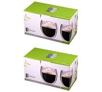 Feelino Set da 4 Tazze Cappuccino, Bicchieri Caffe Vetro Borosilicato 400ml, Tazze Vetro Doppia Parete per Caffè Macchiato, Ice Cofffee