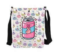 FEELMEM Anime Soda Can Crossbody Bag Singer Ghost Character Merch Corea Pop Amanti Regalo Carino Fantasma Spooky Crossbody Borsa, Beige