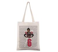 FEELMEM Borsa a tracolla con testo musicale per fan musicali, merchandising per amanti del teatro musicale, idea regalo per la spesa ispirata ai, Beige, 1