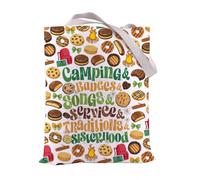 FEELMEM Borsa a tracolla da campeggio Scout, per sorellanza, scouting, viaggio, borsa a tracolla per rivenditori di biscotti, idea regalo (beige)