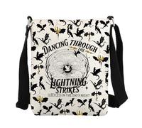 FEELMEM Borsa a tracolla Fantasy Novel Dancing Through The Lightning Strikes Dragon Rider Borsa a tracolla Fantasy regalo per lettore, Beige