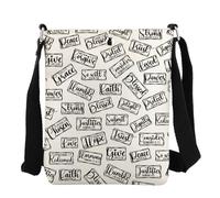 FEELMEM Borsa a tracolla ispirata alla Bibbia con citazioni scritturali, borsa religiosa cristiana religiosa, regalo benedetto per donne, Beige, size