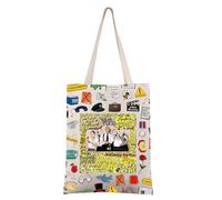 FEELMEM Borsa a tracolla ispirata all'operazione Mincemeat musicale, idea regalo per fan del teatro, Beige, 1
