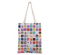FEELMEM Borsa a tracolla per fan musicali, amanti del teatro, borsa per la spesa riutilizzabile, con personaggi musicali, regalo ispirato agli spettacoli teatrali, Beige, 1