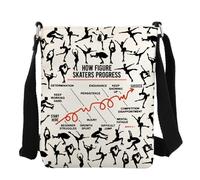 FEELMEM Borsa a tracolla per pattinatori di figura, idea regalo per donne, Beige, size
