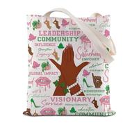 FEELMEM Borsa a tracolla rosa e verde Sorority per sorellanza, regalo di laurea e sorellanza greca, accessorio per il reclutamento, Beige