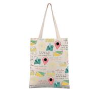 FEELMEM Borsa tote in tela ispirata al film letterario teatrale merchandising fortuna citazione borsa regalo letteraria borsa per la spesa riutilizzabile, Beige, 1