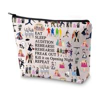 FEELMEM Broadway Musical Gift Eat Sleep Musicals Repeat Theatre Makeup Bag Musical Lover Gift Musical Theatre Fans Gift