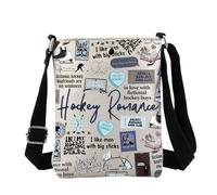FEELMEM Hockey Romance Era Regali Giocatore di Hockey Borsa a tracolla Hockey Book Theme Merchandise Hockey Team Regali di laurea, Beige, size