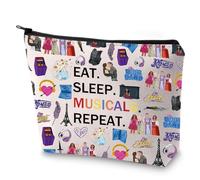 FEELMEM Juliet Broadway Musical Gift Eat Sleep Musicals Repeat Theatre Makeup Bag Juliet Musical Merchandise