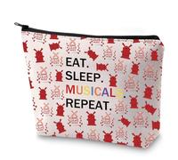 FEELMEM Moulin Musical Rouge Fans Gift Eat Sleep Musicals Repeat Theatre Makeup Bag Moulin Rouge Musical Merchandise